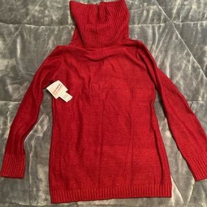 Red turtle neck sweater. Medium